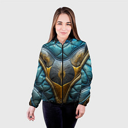 Куртка с капюшоном женская Объемный футуристический текстурный костюм из кожи, цвет: 3D-черный — фото 2