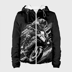 Куртка с капюшоном женская Спорт байк, цвет: 3D-белый