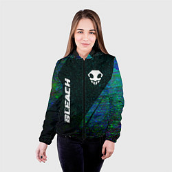 Куртка с капюшоном женская Bleach glitch blue, цвет: 3D-черный — фото 2