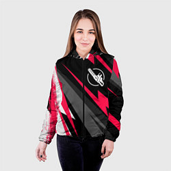 Куртка с капюшоном женская Chainsaw Man electro lines, цвет: 3D-черный — фото 2