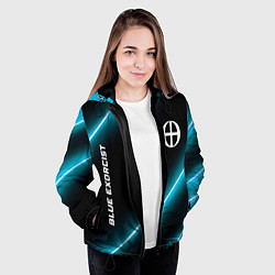 Куртка с капюшоном женская Blue Exorcist неоновые лампы, цвет: 3D-черный — фото 2
