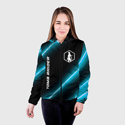 Куртка с капюшоном женская Tomb Raider неоновые лампы, цвет: 3D-черный — фото 2