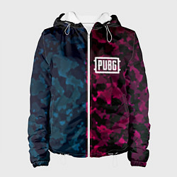 Куртка с капюшоном женская PUBG camo texture, цвет: 3D-белый