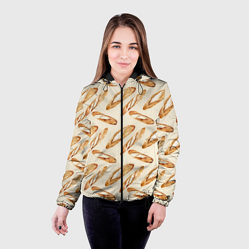 Женская куртка The baguette pattern / 3D-Черный – фото 4