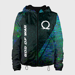 Куртка с капюшоном женская God of War glitch blue, цвет: 3D-черный