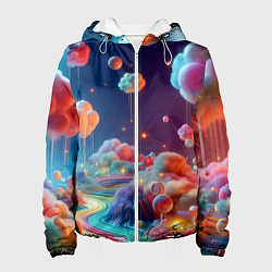 Куртка с капюшоном женская Planet chupa chups - neon glow, цвет: 3D-белый