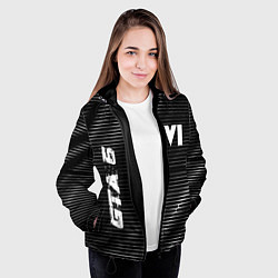 Куртка с капюшоном женская GTA 6 metal game lines, цвет: 3D-черный — фото 2