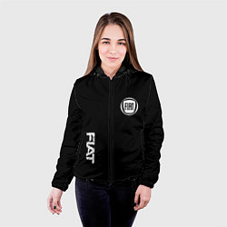 Куртка с капюшоном женская FIAT logo white auto, цвет: 3D-черный — фото 2