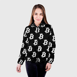 Куртка с капюшоном женская Биткоин блокчейн, цвет: 3D-черный — фото 2