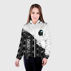 Куртка с капюшоном женская Among us mobile game retro, цвет: 3D-белый — фото 2