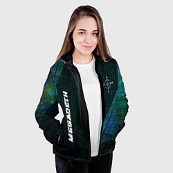 Куртка с капюшоном женская Megadeth glitch blue, цвет: 3D-черный — фото 2