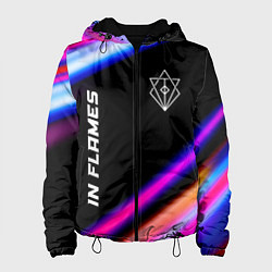 Куртка с капюшоном женская In Flames neon rock lights, цвет: 3D-черный