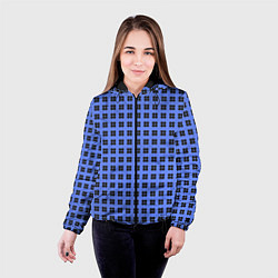 Куртка с капюшоном женская Паттерн квадратов из кругов, цвет: 3D-черный — фото 2