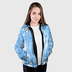 Куртка с капюшоном женская Абстракция волн прибоя, цвет: 3D-черный — фото 2