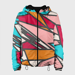 Куртка с капюшоном женская Забавная геометрия, цвет: 3D-черный