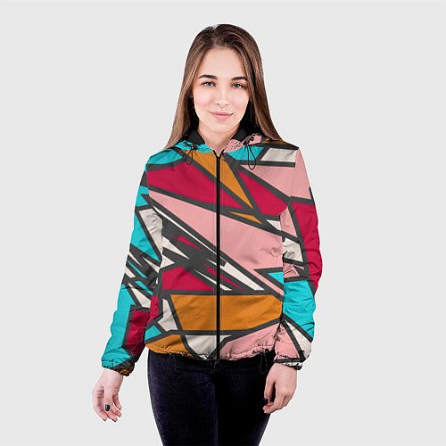 Женская куртка Забавная геометрия / 3D-Черный – фото 4