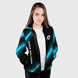 Куртка с капюшоном женская Need for Speed неоновые лампы, цвет: 3D-черный — фото 2