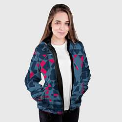 Куртка с капюшоном женская Геометрическая математика узора, цвет: 3D-черный — фото 2