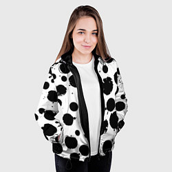 Куртка с капюшоном женская Abstract black blots - ai art fantasy, цвет: 3D-черный — фото 2