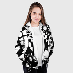 Куртка с капюшоном женская Модная абстракция - нейроарт, цвет: 3D-белый — фото 2
