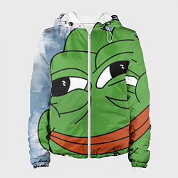 Куртка с капюшоном женская Хитрый лягушонок пепе, цвет: 3D-белый