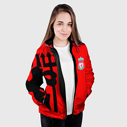 Куртка с капюшоном женская Liverpool fc sport steel, цвет: 3D-черный — фото 2