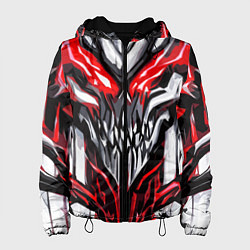 Куртка с капюшоном женская Абстрактный красный череп, цвет: 3D-черный