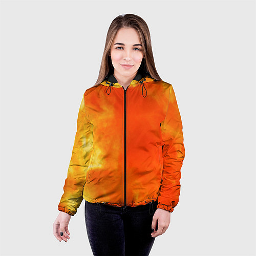 Женская куртка Текстура огненного цвета / 3D-Черный – фото 4
