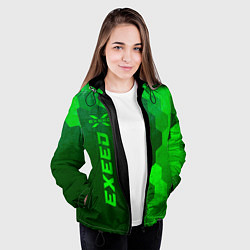 Куртка с капюшоном женская Exeed - green gradient по-вертикали, цвет: 3D-черный — фото 2