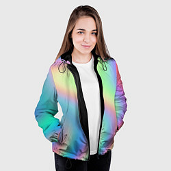 Куртка с капюшоном женская Бензиновый градиент, цвет: 3D-черный — фото 2