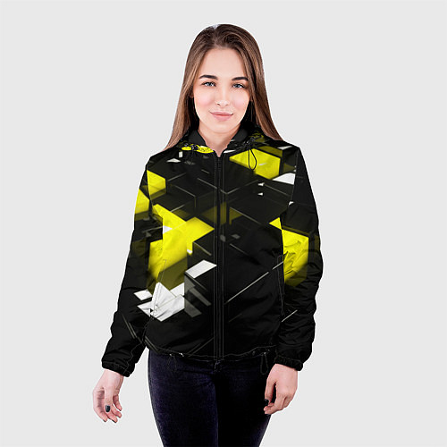 Женская куртка Абстракция обман зрения / 3D-Черный – фото 4