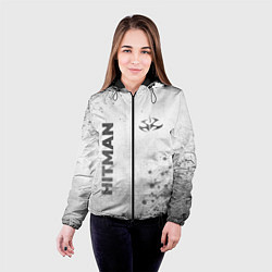 Куртка с капюшоном женская Hitman - white gradient вертикально, цвет: 3D-черный — фото 2