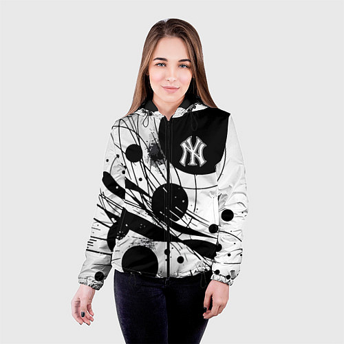 Женская куртка New York Yankees baseball team - abstraction / 3D-Черный – фото 4
