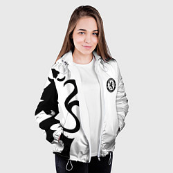 Куртка с капюшоном женская Chelsea sport fc, цвет: 3D-белый — фото 2