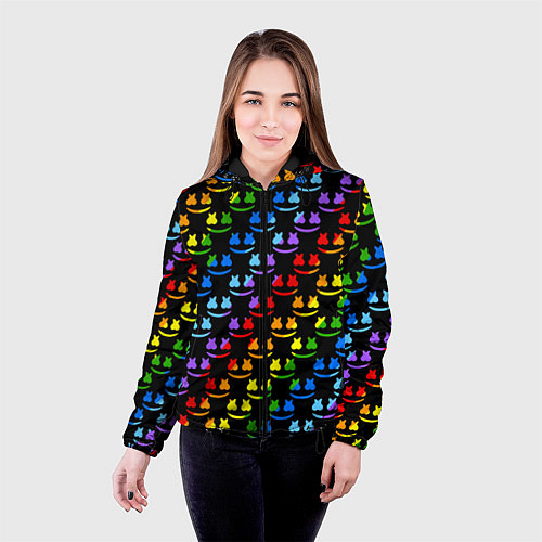 Женская куртка Marshmello dj colors / 3D-Черный – фото 4