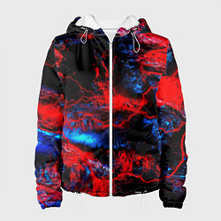 Куртка с капюшоном женская Космические краски шторм, цвет: 3D-белый
