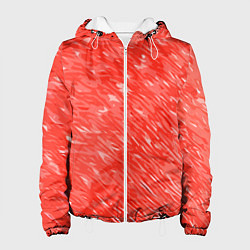 Куртка с капюшоном женская Красно-белые мазки, цвет: 3D-белый
