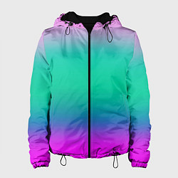 Куртка с капюшоном женская Градиент цветной, цвет: 3D-черный