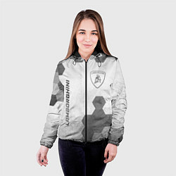 Куртка с капюшоном женская Lamborghini - white gradient вертикально, цвет: 3D-черный — фото 2