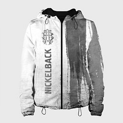 Куртка с капюшоном женская Nickelback - white gradient по-вертикали, цвет: 3D-черный