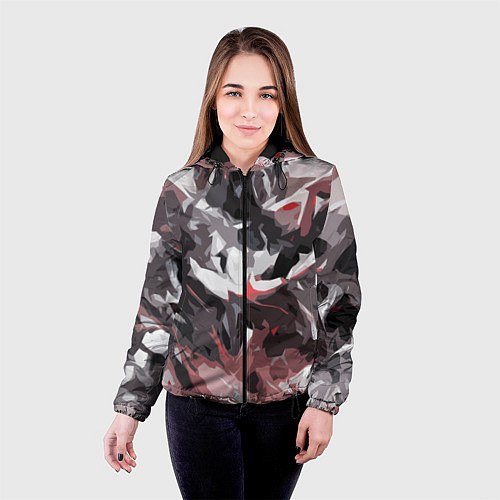 Женская куртка Абстрактный узор черно-серый / 3D-Черный – фото 4