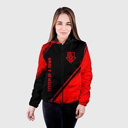 Куртка с капюшоном женская System of a Down - red gradient вертикально, цвет: 3D-черный — фото 2