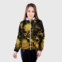 Куртка с капюшоном женская Текстура песок, цвет: 3D-белый — фото 2