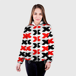 Куртка с капюшоном женская Крестики, цвет: 3D-белый — фото 2