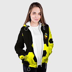 Куртка с капюшоном женская Амонг ас текстура броня, цвет: 3D-белый — фото 2