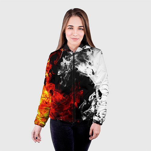 Женская куртка Битва дыма и огня / 3D-Черный – фото 4