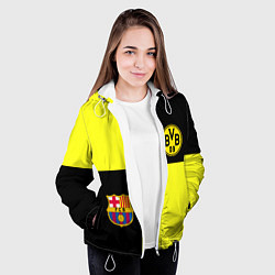 Куртка с капюшоном женская Barcelona x Borussia, цвет: 3D-белый — фото 2