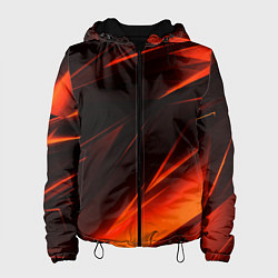 Куртка с капюшоном женская Geometry orange stripes, цвет: 3D-черный