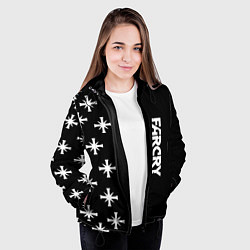 Куртка с капюшоном женская Farcry текстура знаки, цвет: 3D-черный — фото 2