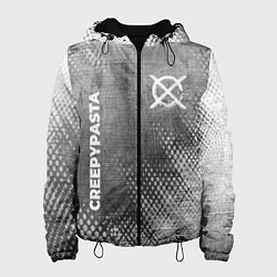 Куртка с капюшоном женская CreepyPasta - grey gradient вертикально, цвет: 3D-черный